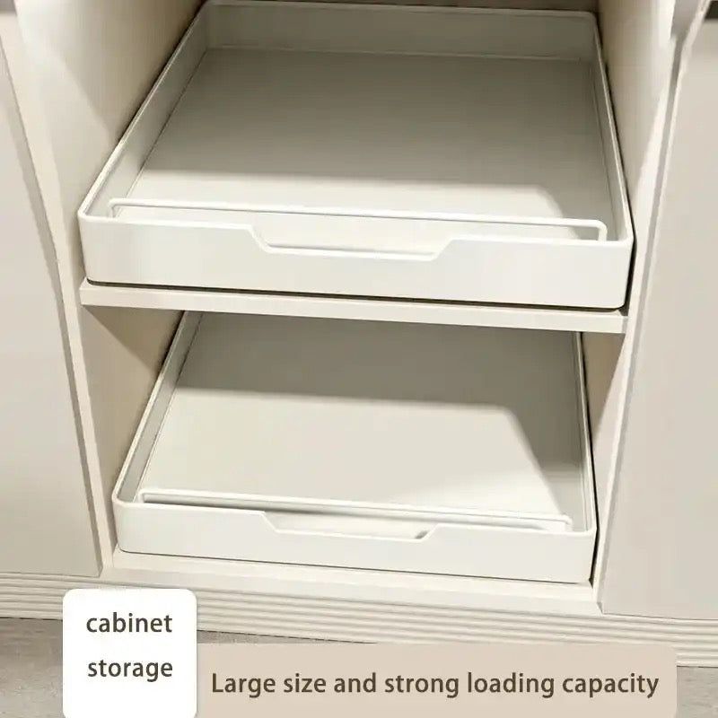 1 Piece Kitchen Storage Rack with Slide Rails Pull-out Kitchen Drawer Type Storage Tray Spice Box Storage Rack Cabinets Organizer